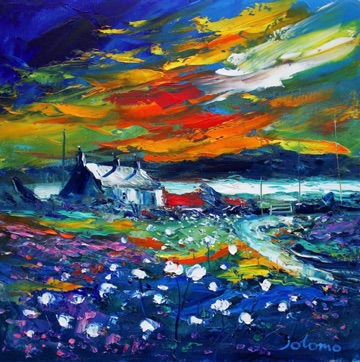 A winter sunset over Isle of Gigha 16x16